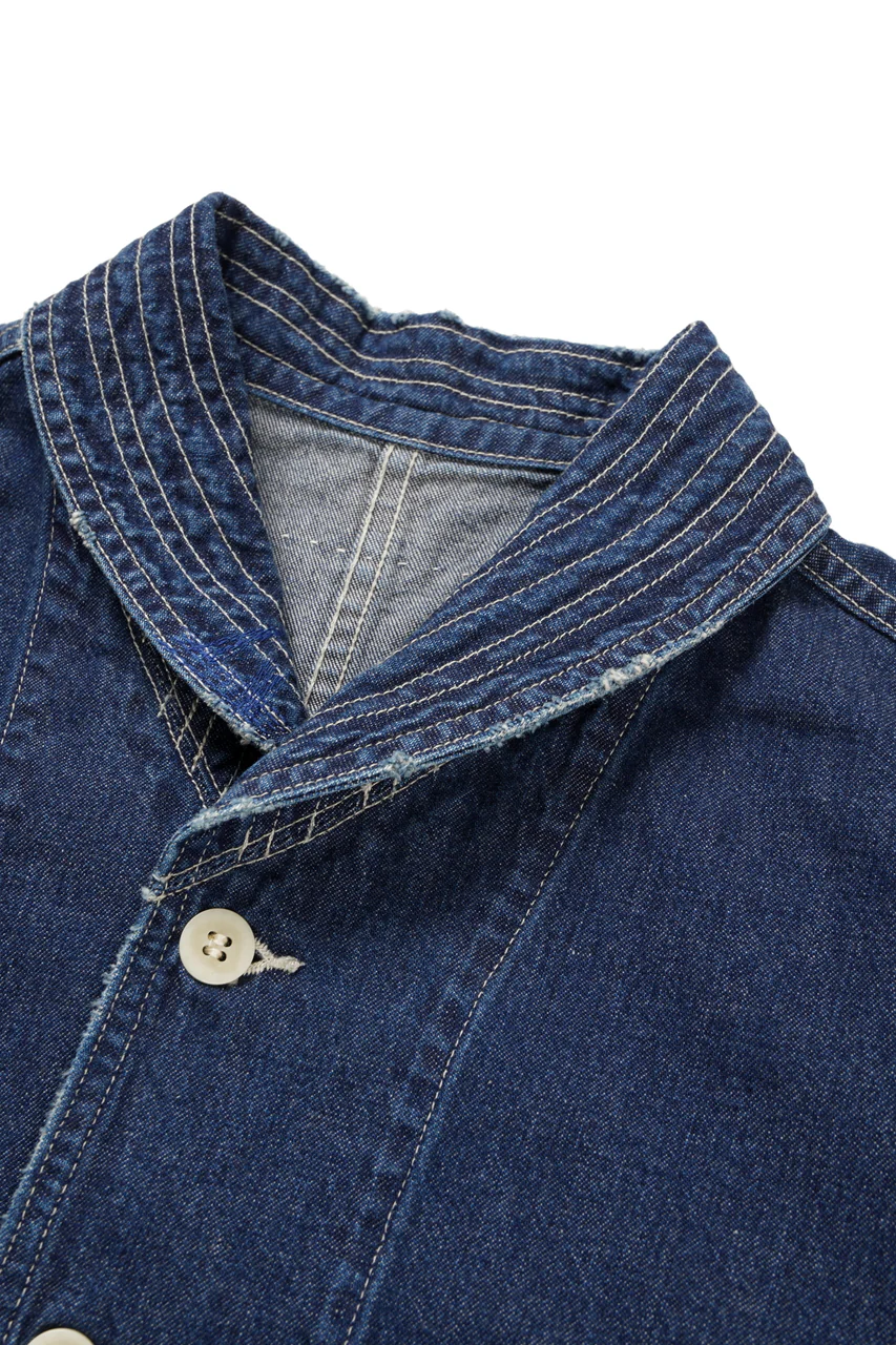 MADNESS NV. SHAWL COLLAR DENIM COVERALL (INDIGO) - Image 8