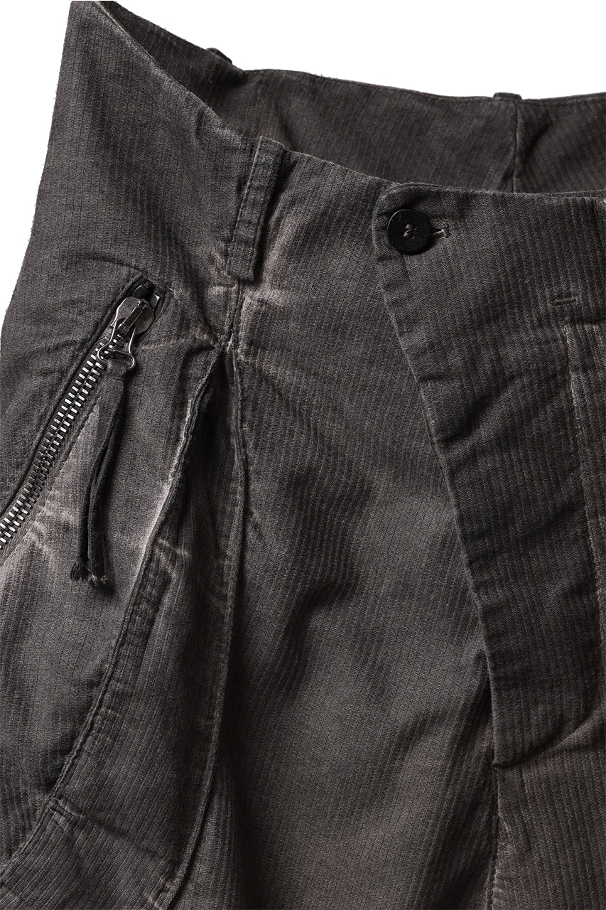 masnada BAGGY GUSSET POCKET PANTS / STRETCH RELIEF STRIPE COTTON (DUST) - Image 10
