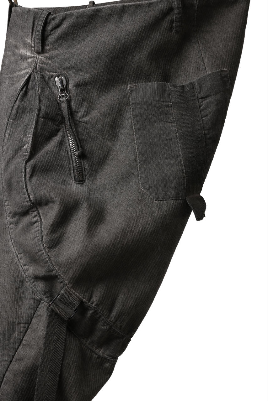 masnada BAGGY GUSSET POCKET PANTS / STRETCH RELIEF STRIPE COTTON (DUST) - Image 16