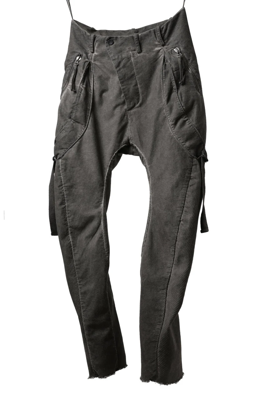 masnada BAGGY GUSSET POCKET PANTS / STRETCH RELIEF STRIPE COTTON (DUST) - Image 4