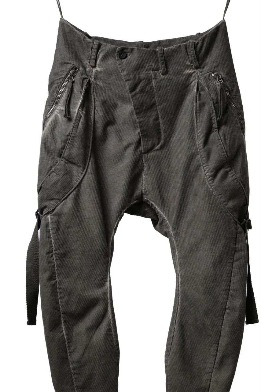 masnada BAGGY GUSSET POCKET PANTS / STRETCH RELIEF STRIPE COTTON (DUST) - Image 7