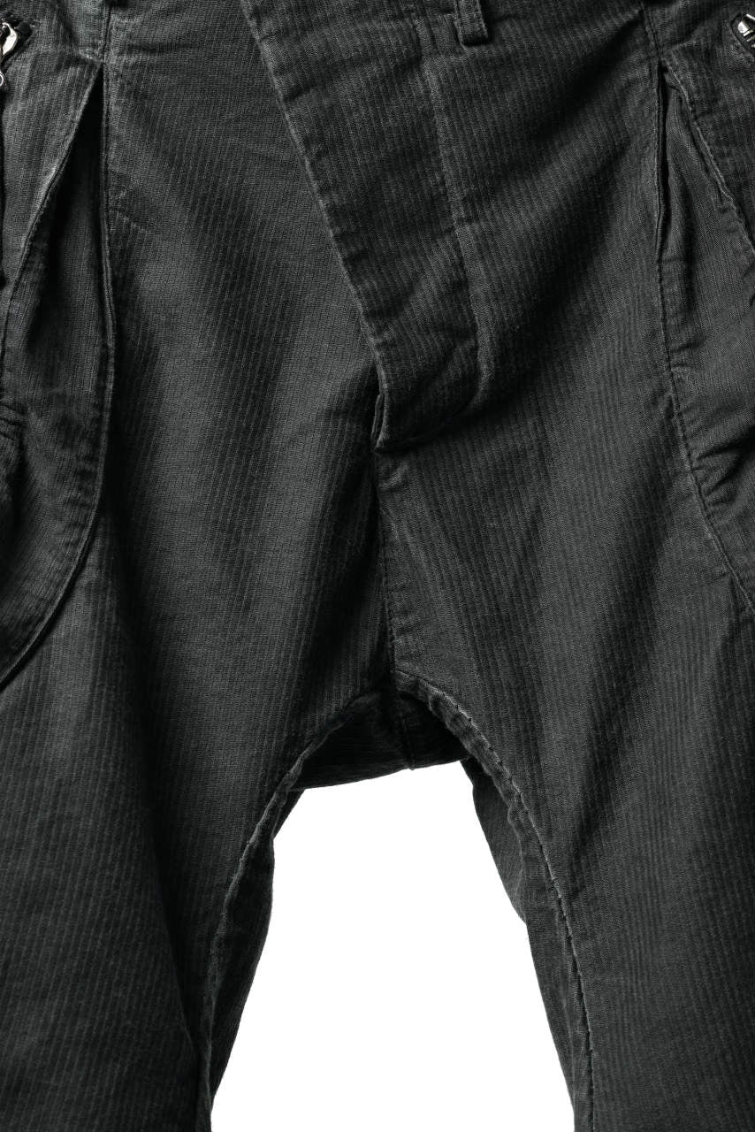 masnada BAGGY GUSSET POCKET PANTS / STRETCH RELIEF STRIPE COTTON (LEGION) - Image 11