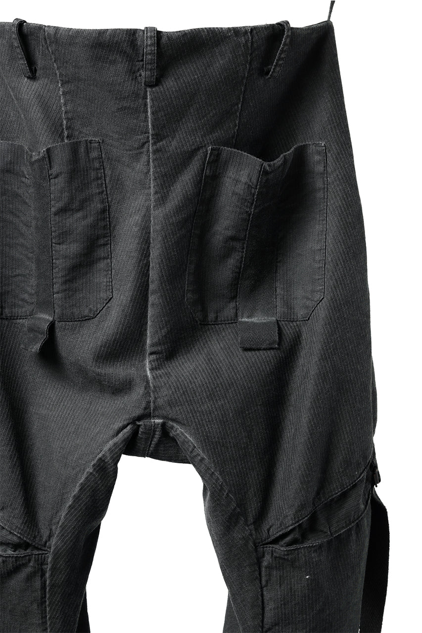 masnada BAGGY GUSSET POCKET PANTS / STRETCH RELIEF STRIPE COTTON (LEGION) - Image 15