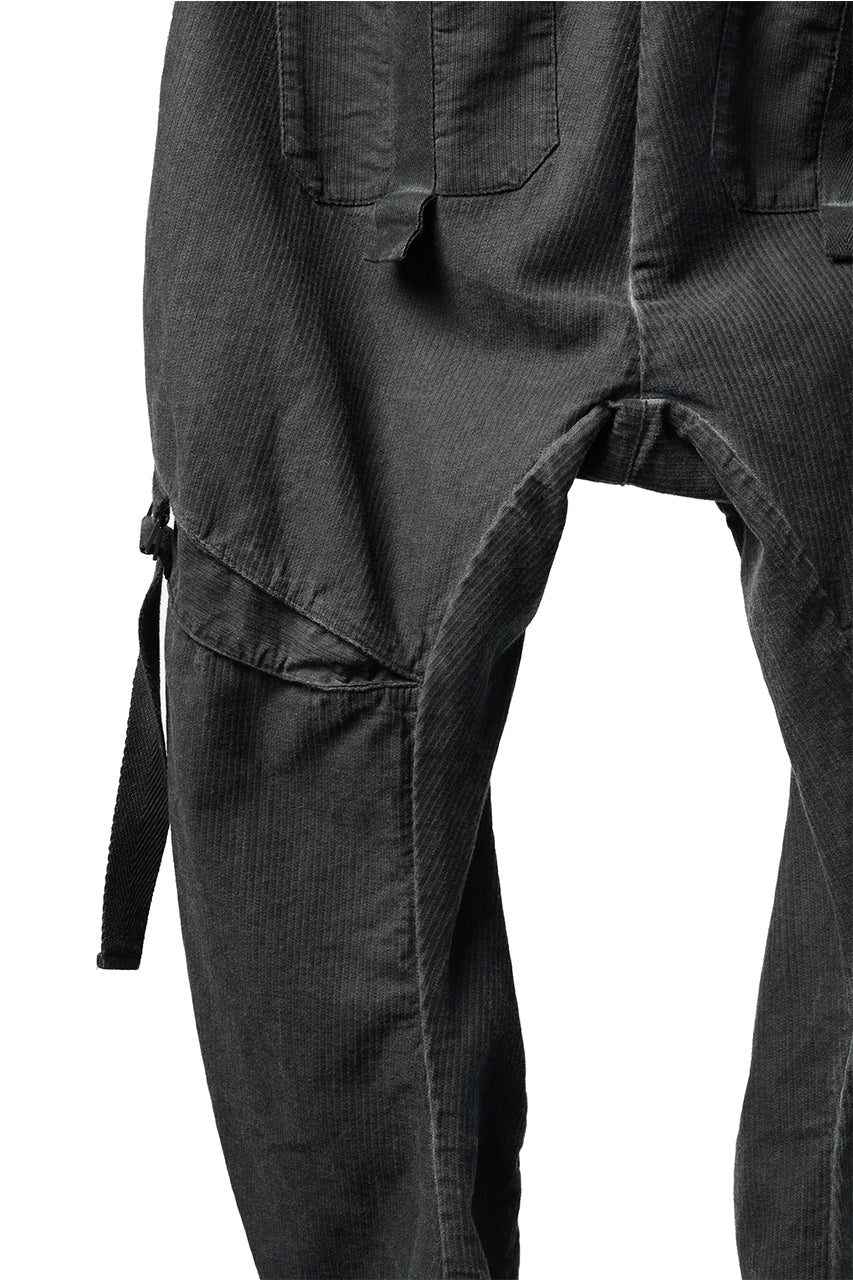 masnada BAGGY GUSSET POCKET PANTS / STRETCH RELIEF STRIPE COTTON (LEGION) - Image 16