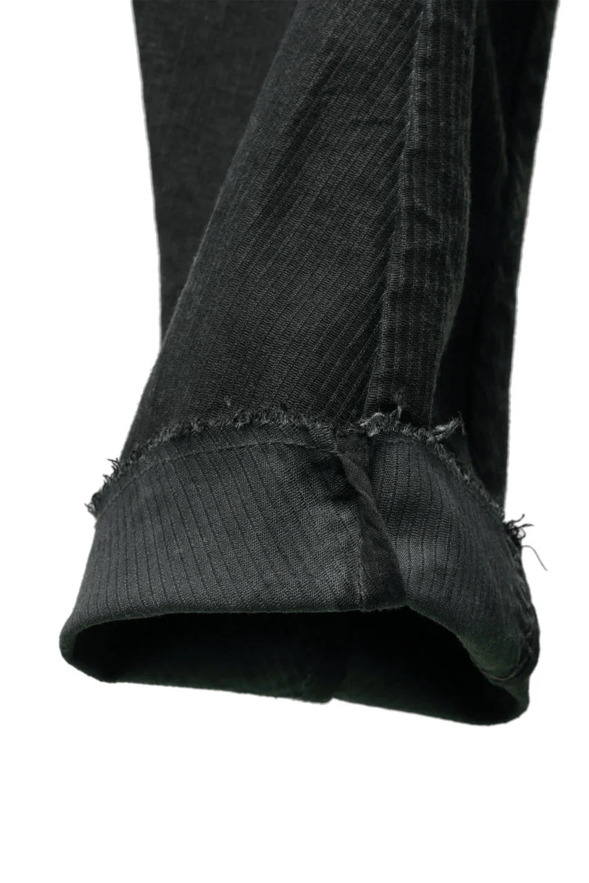 masnada BAGGY GUSSET POCKET PANTS / STRETCH RELIEF STRIPE COTTON (LEGION) - Image 18