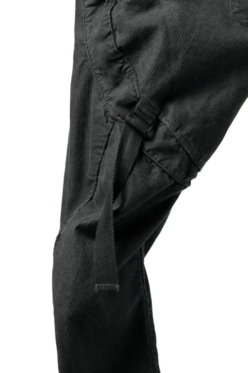 masnada BAGGY GUSSET POCKET PANTS / STRETCH RELIEF STRIPE COTTON (LEGION) - Image 19