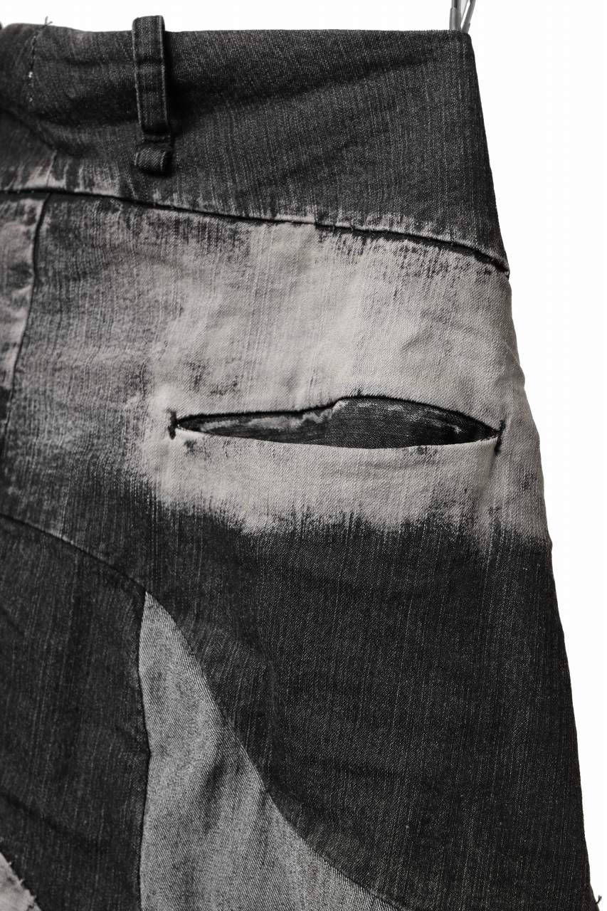 masnada BAGGY OBLIQUE POCKET JEANS / REPURPOSED STRETCH JEANS (CORRODED) - Image 22