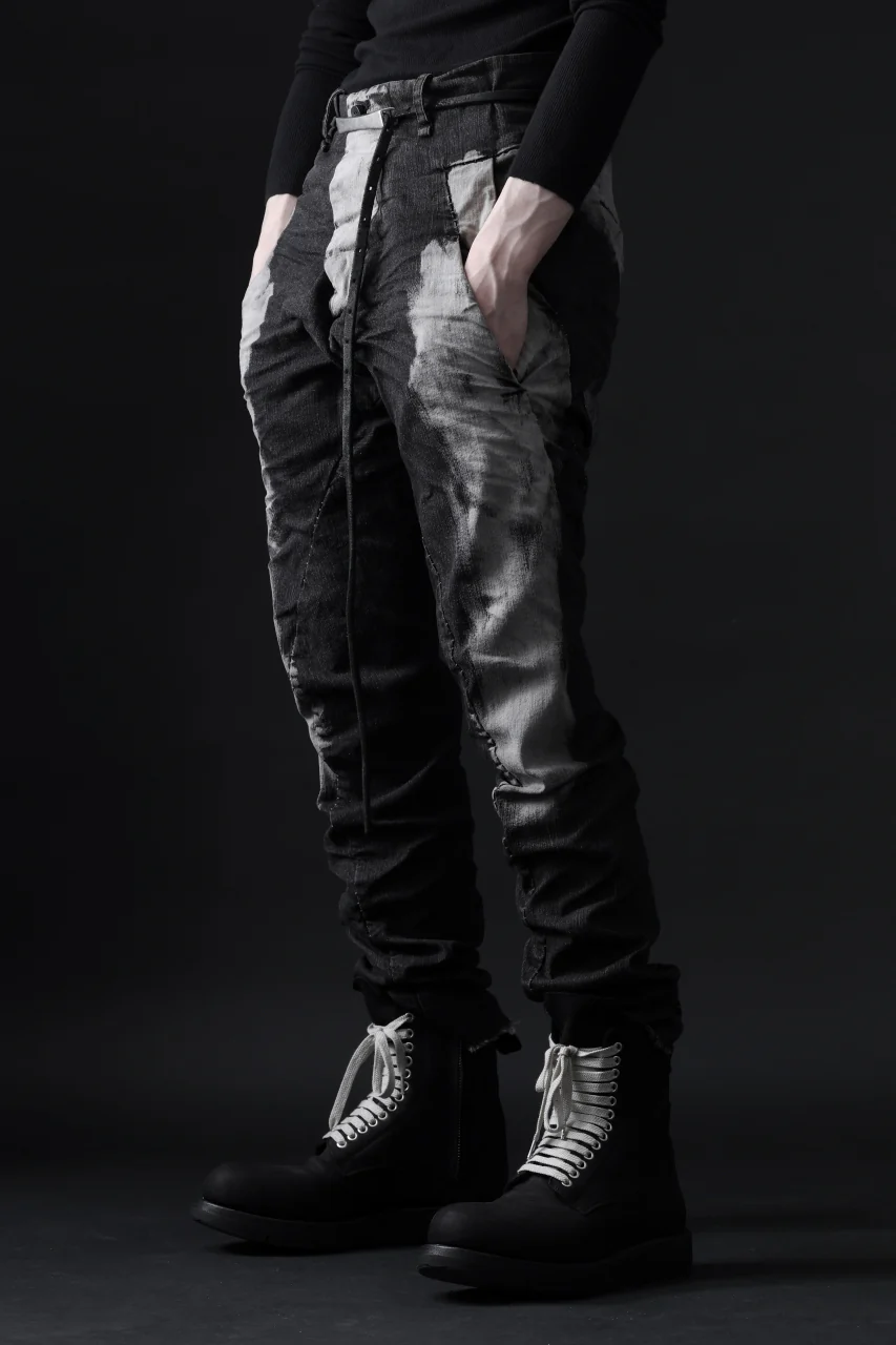 masnada BAGGY OBLIQUE POCKET JEANS / REPURPOSED STRETCH JEANS (CORRODED) - Image 27