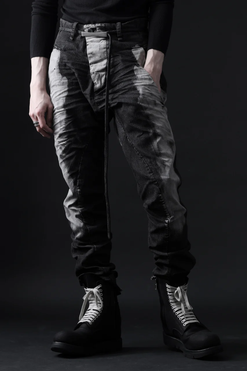 masnada BAGGY OBLIQUE POCKET JEANS / REPURPOSED STRETCH JEANS (CORRODED) - Image 28