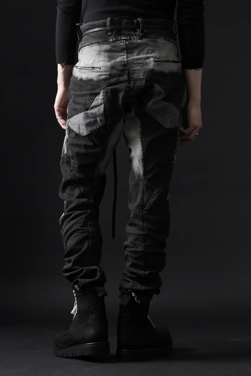 masnada BAGGY OBLIQUE POCKET JEANS / REPURPOSED STRETCH JEANS (CORRODED) - Image 29