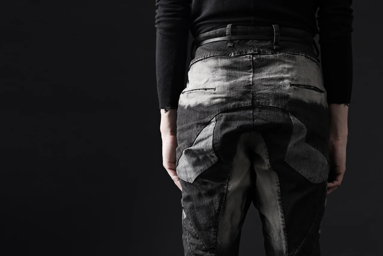 masnada BAGGY OBLIQUE POCKET JEANS / REPURPOSED STRETCH JEANS (CORRODED) - Image 37