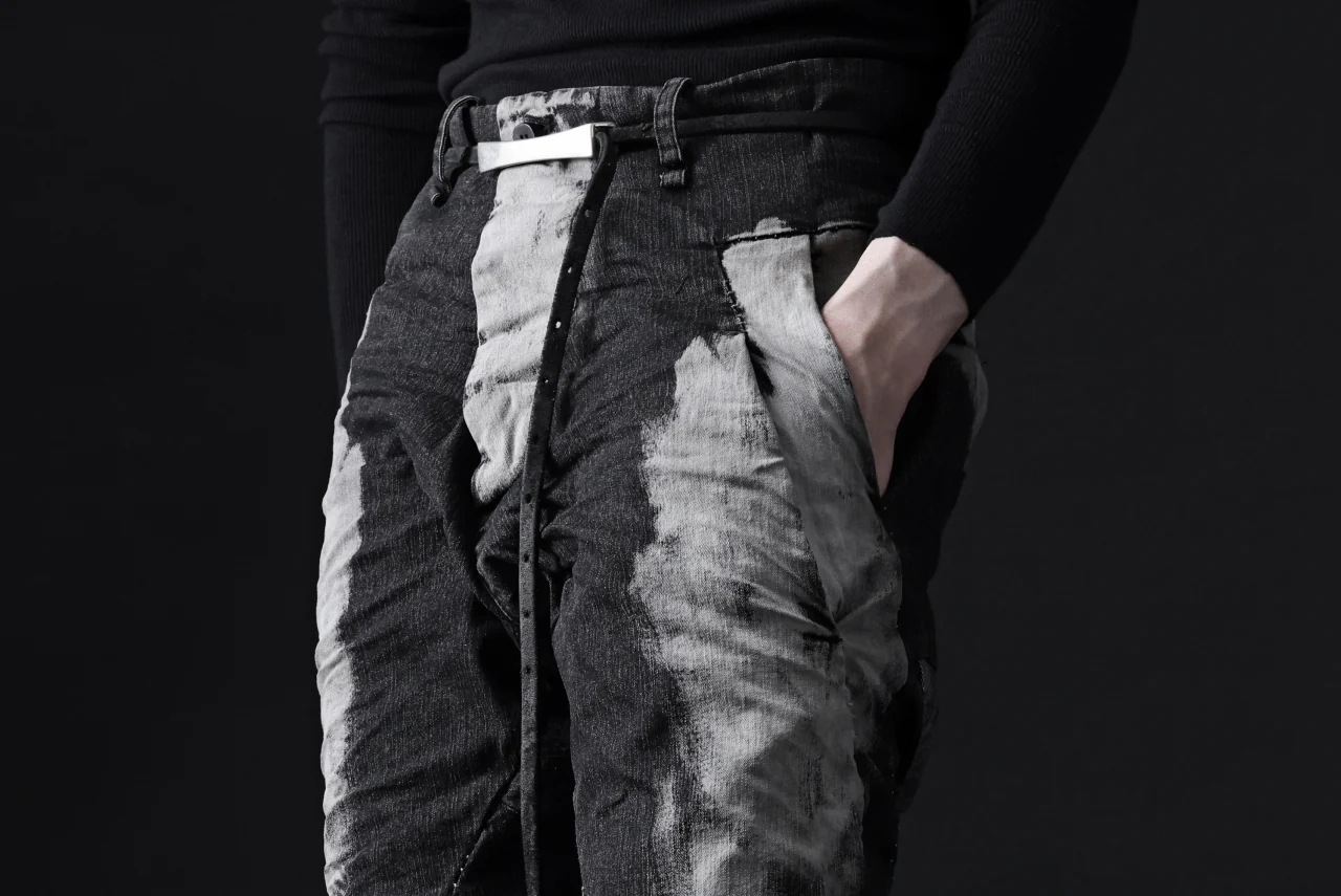 masnada BAGGY OBLIQUE POCKET JEANS / REPURPOSED STRETCH JEANS (CORRODED) - Image 38