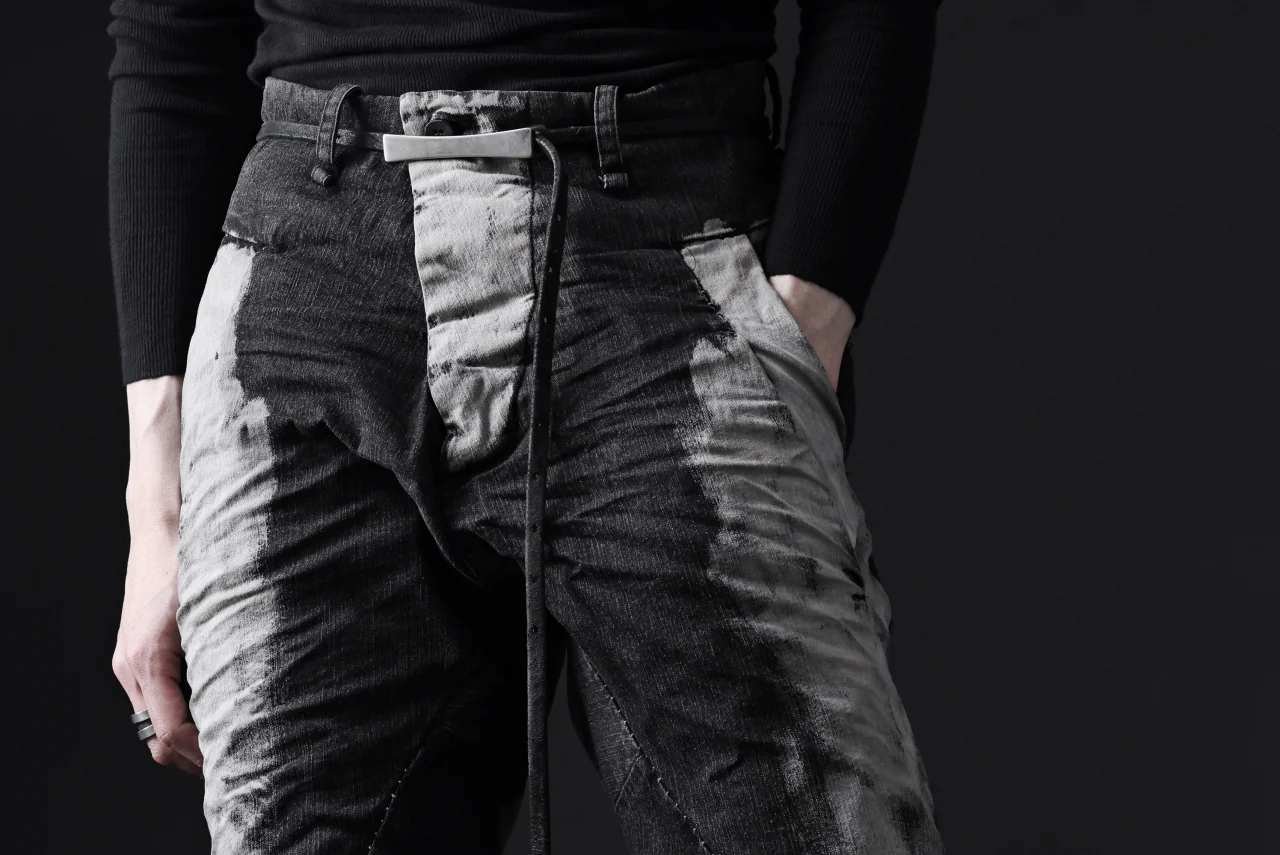 masnada BAGGY OBLIQUE POCKET JEANS / REPURPOSED STRETCH JEANS (CORRODED) - Image 39