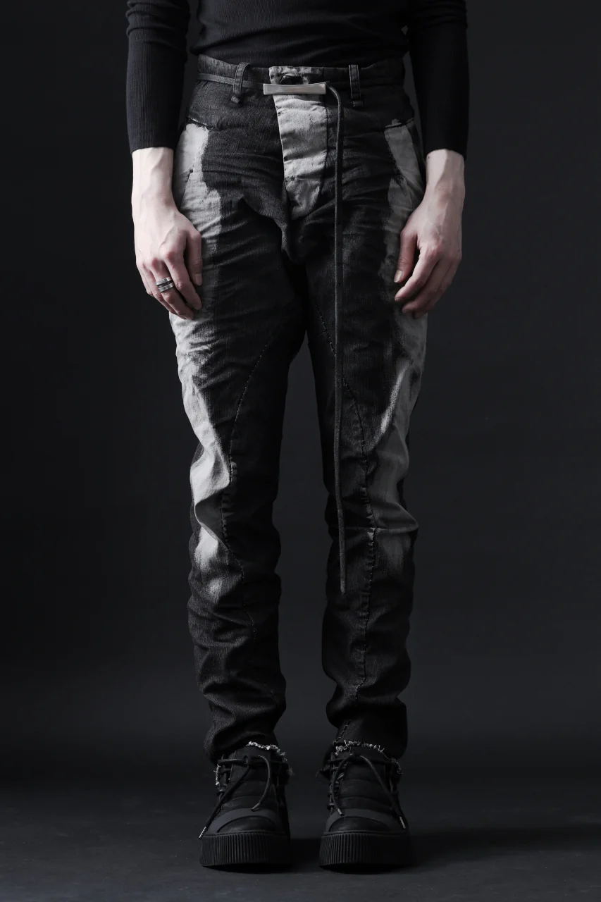 masnada BAGGY OBLIQUE POCKET JEANS / REPURPOSED STRETCH JEANS (CORRODED) - Image 4