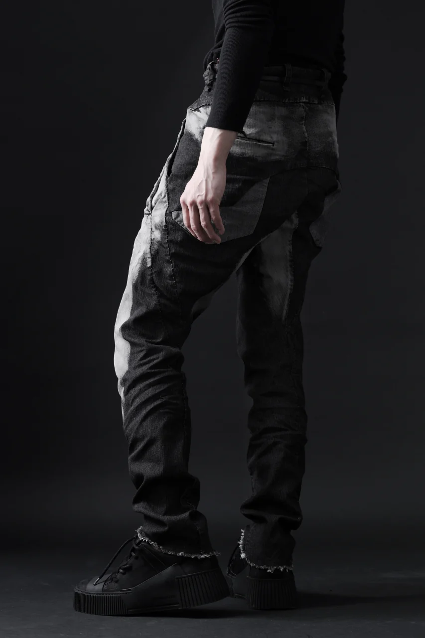 masnada BAGGY OBLIQUE POCKET JEANS / REPURPOSED STRETCH JEANS (CORRODED) - Image 5