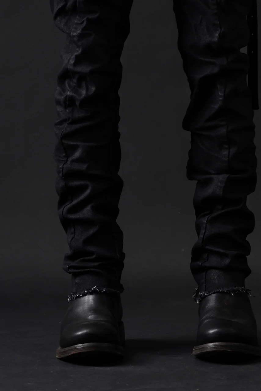 masnada BAGGY SCARRED STRETCH JEANS (SMEARED BLACK) - Image 31
