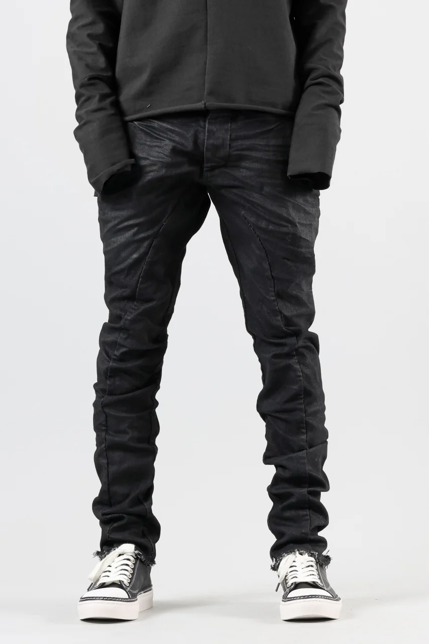 masnada BAGGY SCARRED STRETCH JEANS (SMEARED BLACK) - Image 8