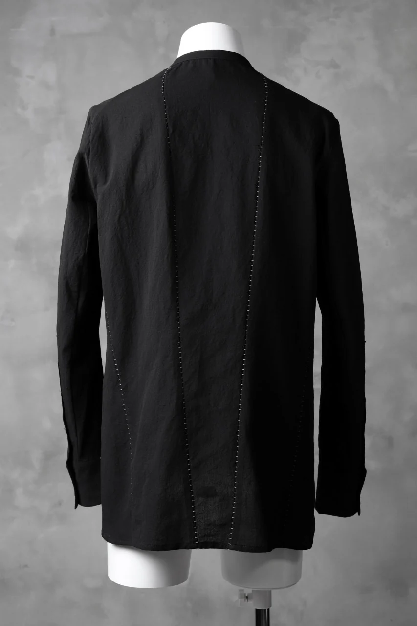 masnada COLLARLESS UNIFORM SHIRT / TESSUTO MISTO (BLACK) - Image 15