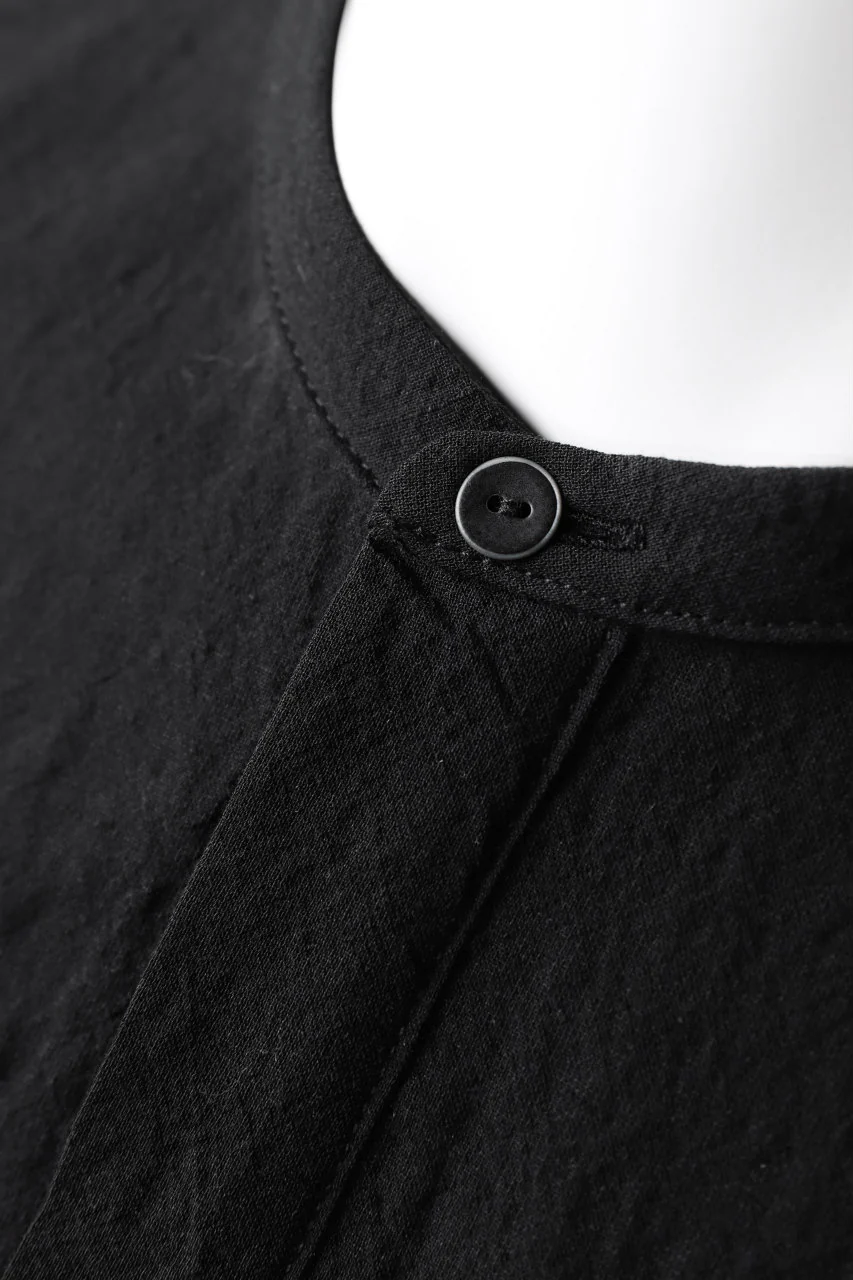 masnada COLLARLESS UNIFORM SHIRT / TESSUTO MISTO (BLACK) - Image 21
