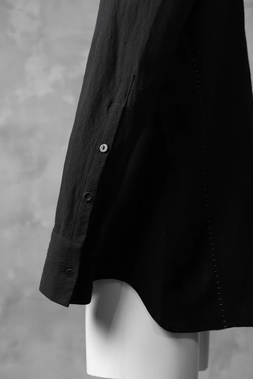 masnada COLLARLESS UNIFORM SHIRT / TESSUTO MISTO (BLACK) - Image 27