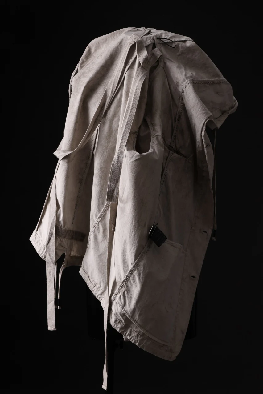 masnada CROPPED LOOSE POCKET PARKA JACKET / STRETCH COTTON RIPSTOP (FLINT) - Image 15