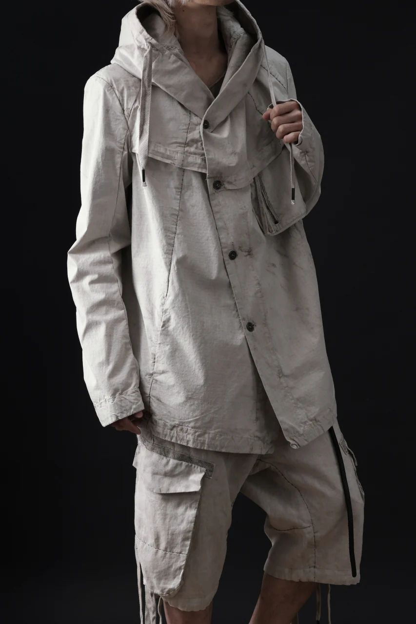 masnada CROPPED LOOSE POCKET PARKA JACKET / STRETCH COTTON RIPSTOP (FLINT) - Image 33