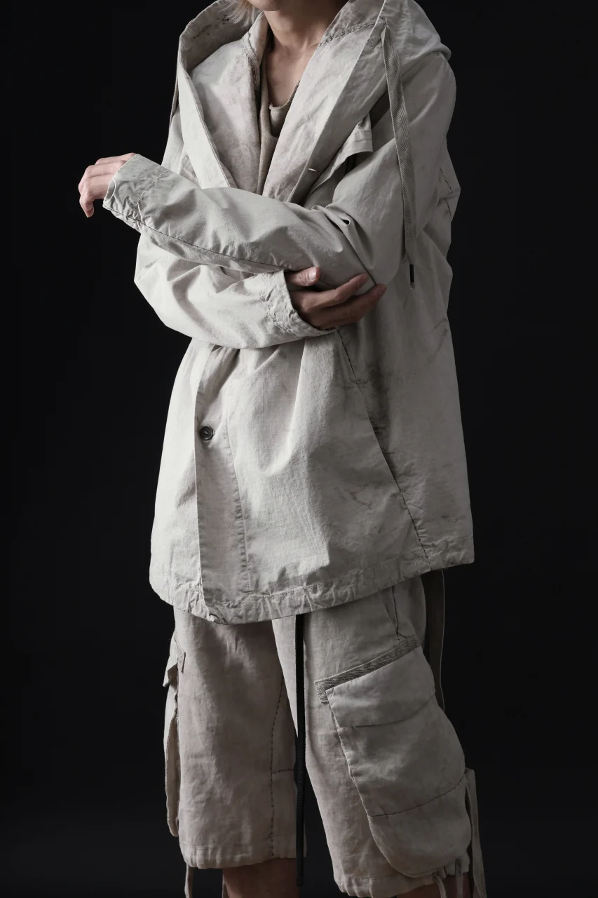 masnada CROPPED LOOSE POCKET PARKA JACKET / STRETCH COTTON RIPSTOP (FLINT) - Image 35