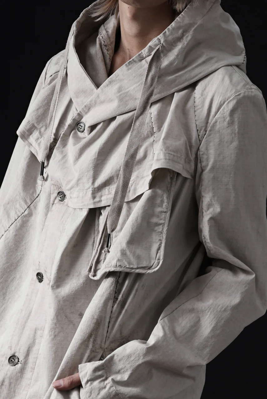 masnada CROPPED LOOSE POCKET PARKA JACKET / STRETCH COTTON RIPSTOP (FLINT) - Image 50