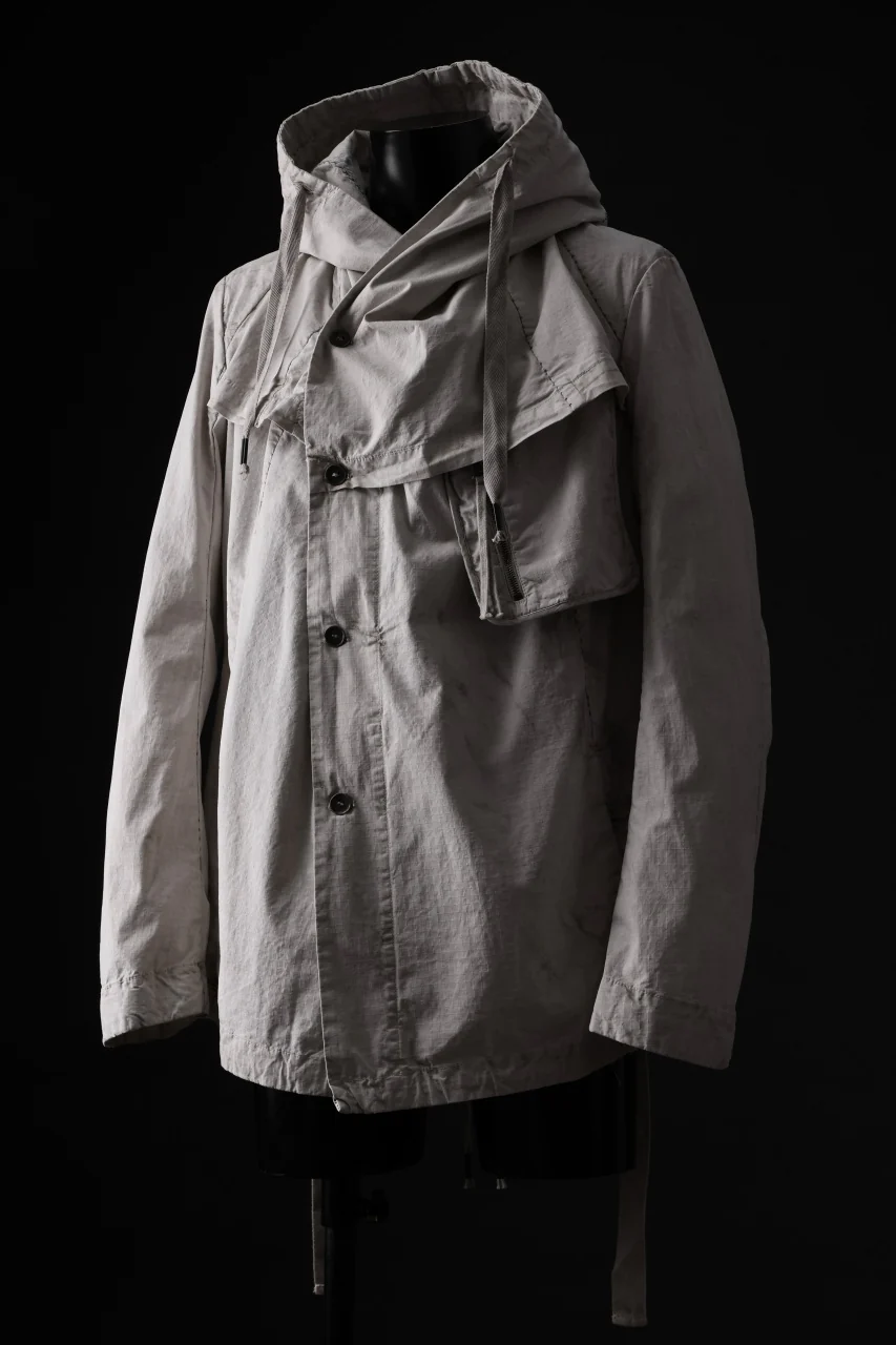 masnada CROPPED LOOSE POCKET PARKA JACKET / STRETCH COTTON RIPSTOP (FLINT) - Image 8