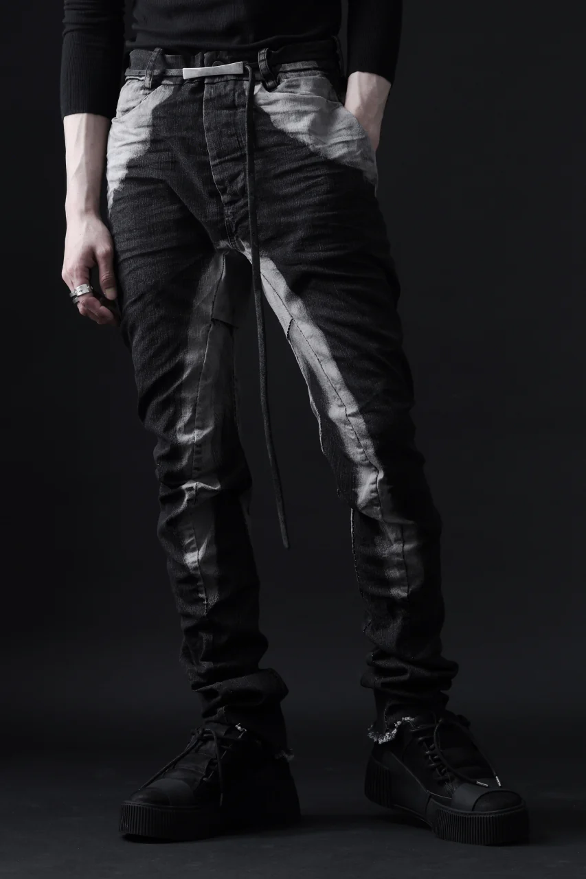 masnada CURVED SLIM 6 POCKET JEANS / REPURPOSED STRETCH JEANS (CORRODED) - Image 27