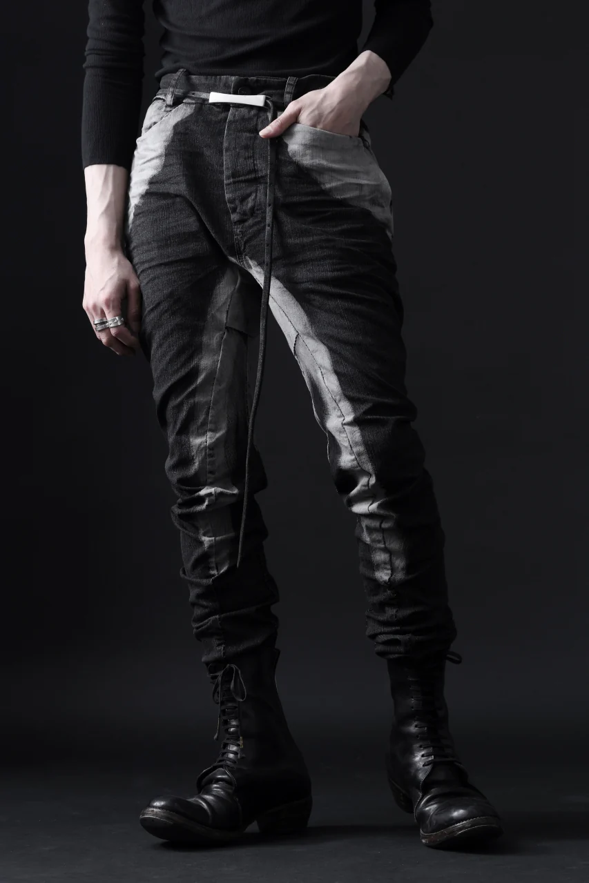 masnada CURVED SLIM 6 POCKET JEANS / REPURPOSED STRETCH JEANS (CORRODED) - Image 31