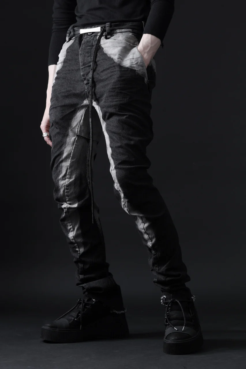 masnada CURVED SLIM 6 POCKET JEANS / REPURPOSED STRETCH JEANS (CORRODED) - Image 4