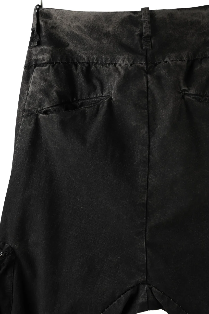 masnada DECLINE BONDAGE ZIP CARGO TROUSER / RIPSTOP ELASTICIZZATO (BLACK IMPLOSION) - Image 16
