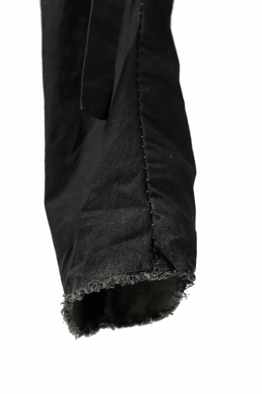 masnada DECLINE BONDAGE ZIP CARGO TROUSER / RIPSTOP ELASTICIZZATO (BLACK IMPLOSION) - Image 18