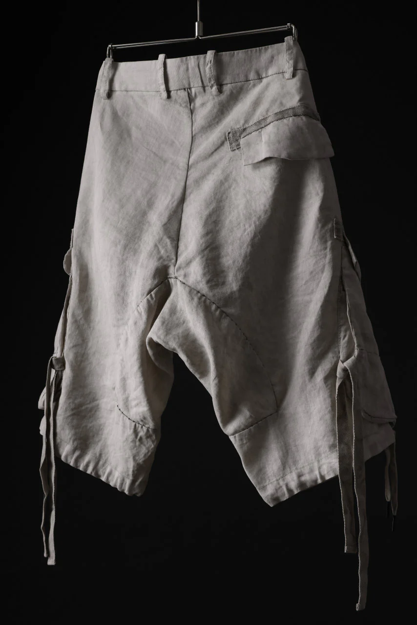 masnada DRAWSTRING HEM BERMUDAS / GARMENT DYE RAMIE (FLINT) - Image 10