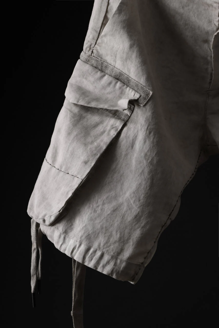 masnada DRAWSTRING HEM BERMUDAS / GARMENT DYE RAMIE (FLINT) - Image 12
