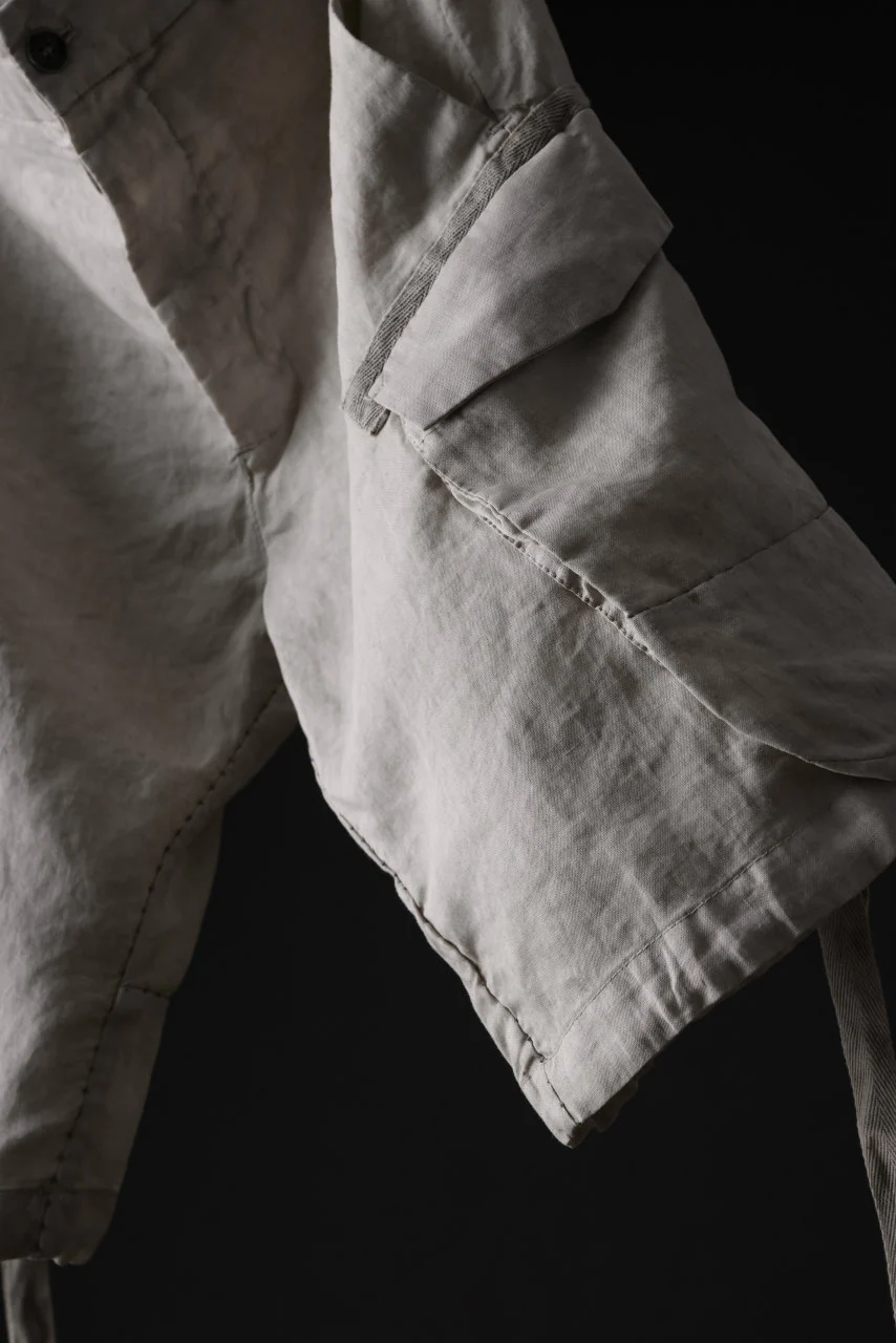 masnada DRAWSTRING HEM BERMUDAS / GARMENT DYE RAMIE (FLINT) - Image 17