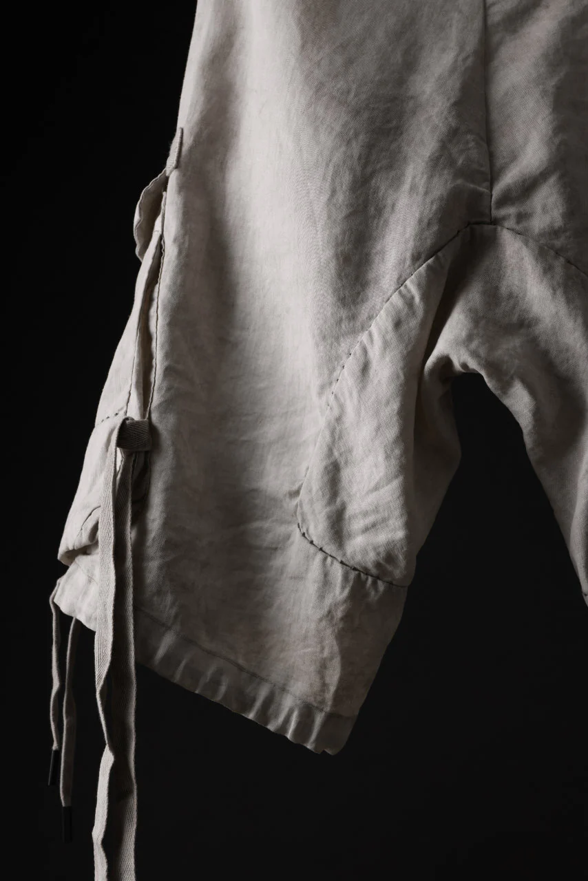 masnada DRAWSTRING HEM BERMUDAS / GARMENT DYE RAMIE (FLINT) - Image 21