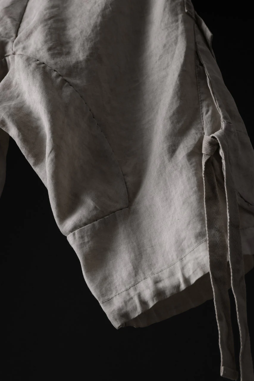 masnada DRAWSTRING HEM BERMUDAS / GARMENT DYE RAMIE (FLINT) - Image 23