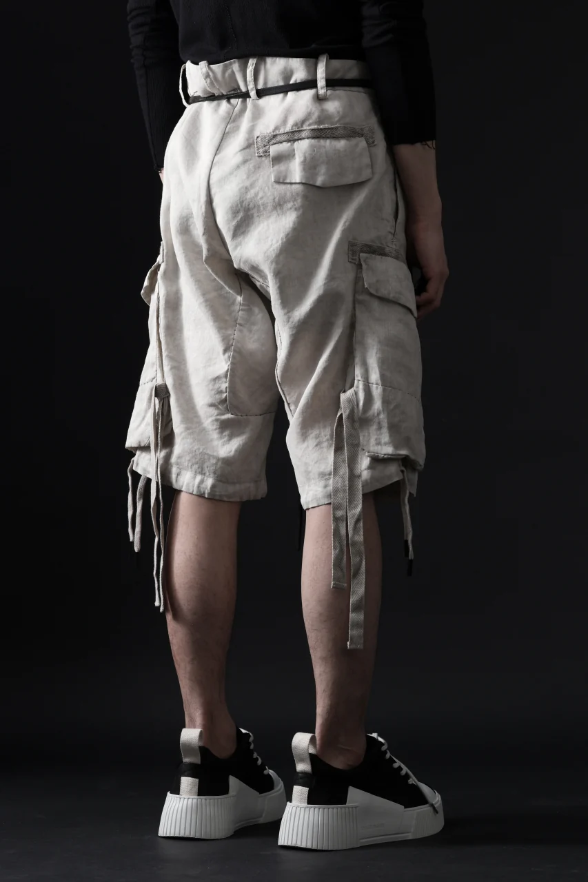 masnada DRAWSTRING HEM BERMUDAS / GARMENT DYE RAMIE (FLINT) - Image 26
