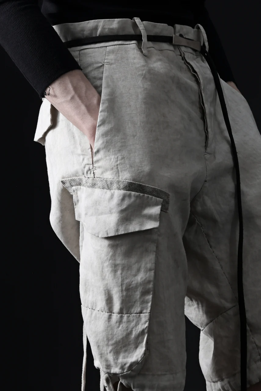 masnada DRAWSTRING HEM BERMUDAS / GARMENT DYE RAMIE (FLINT) - Image 31