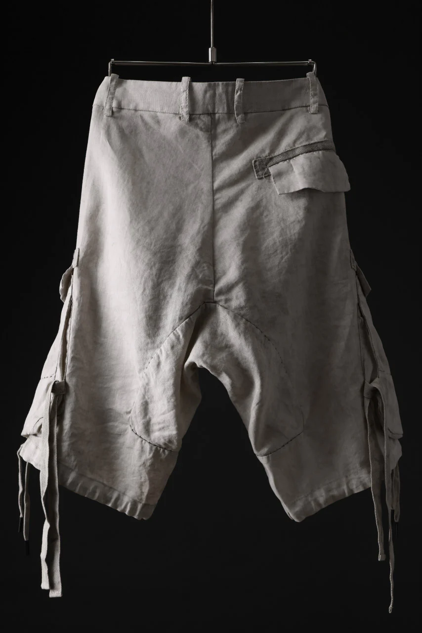 masnada DRAWSTRING HEM BERMUDAS / GARMENT DYE RAMIE (FLINT) - Image 9