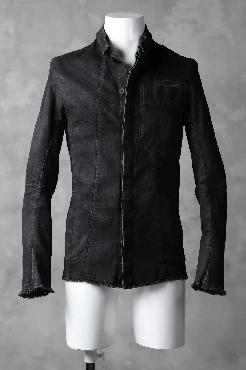 masnada EMBEDDED JEANS JACKET / DENIM ELASTICZZATO (BLACK) - Image 11