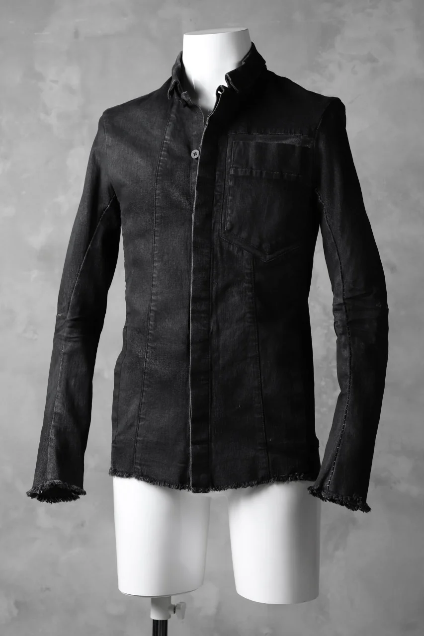 masnada EMBEDDED JEANS JACKET / DENIM ELASTICZZATO (BLACK) - Image 12
