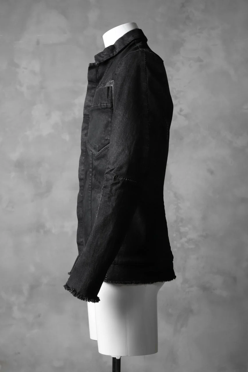 masnada EMBEDDED JEANS JACKET / DENIM ELASTICZZATO (BLACK) - Image 13