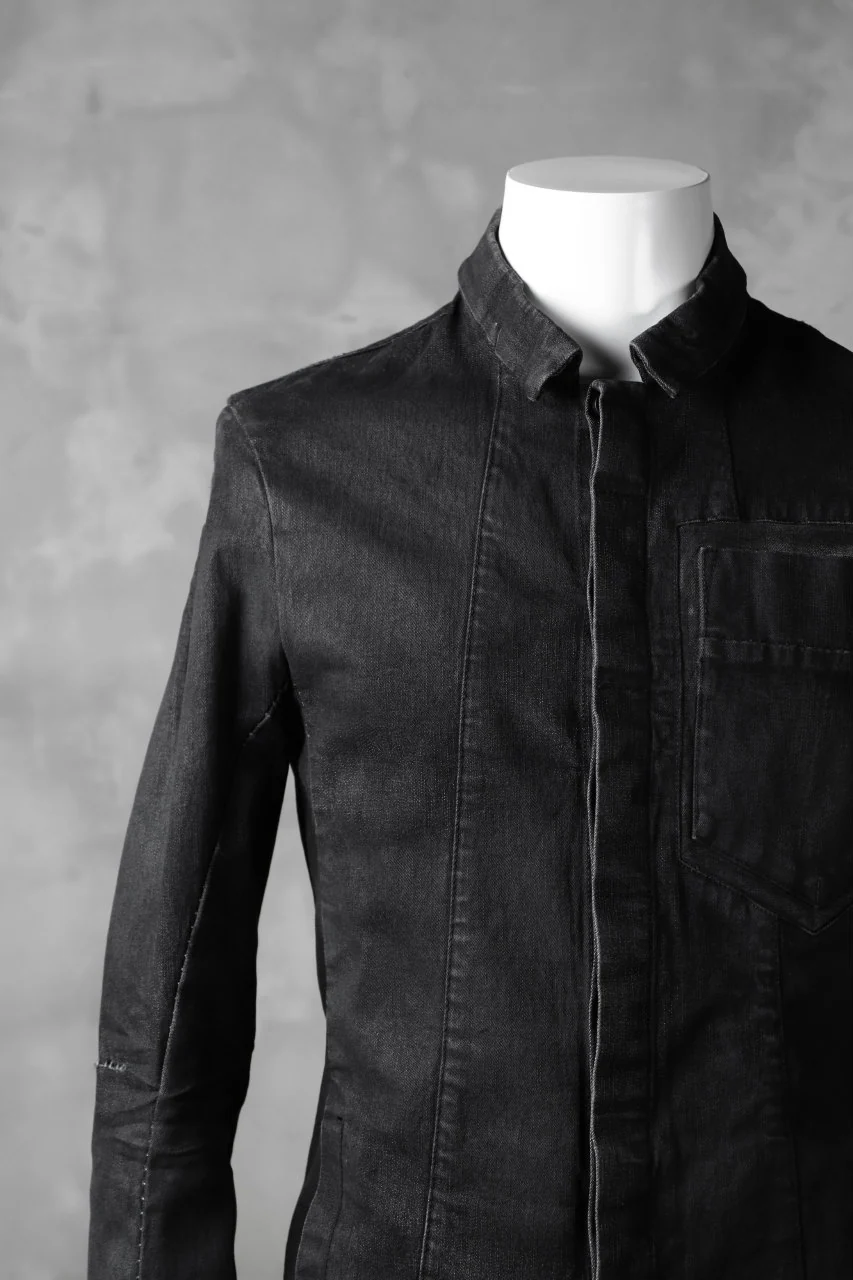 masnada EMBEDDED JEANS JACKET / DENIM ELASTICZZATO (BLACK) - Image 18