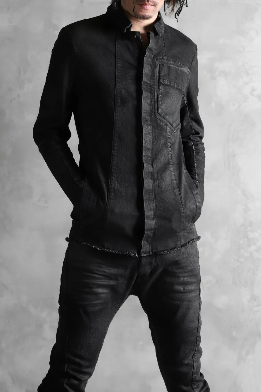 masnada EMBEDDED JEANS JACKET / DENIM ELASTICZZATO (BLACK) - Image 2