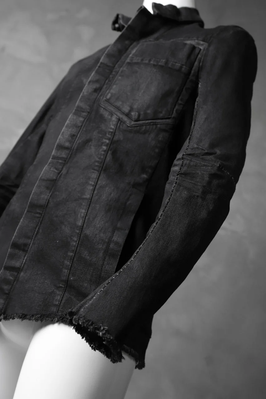 masnada EMBEDDED JEANS JACKET / DENIM ELASTICZZATO (BLACK) - Image 24