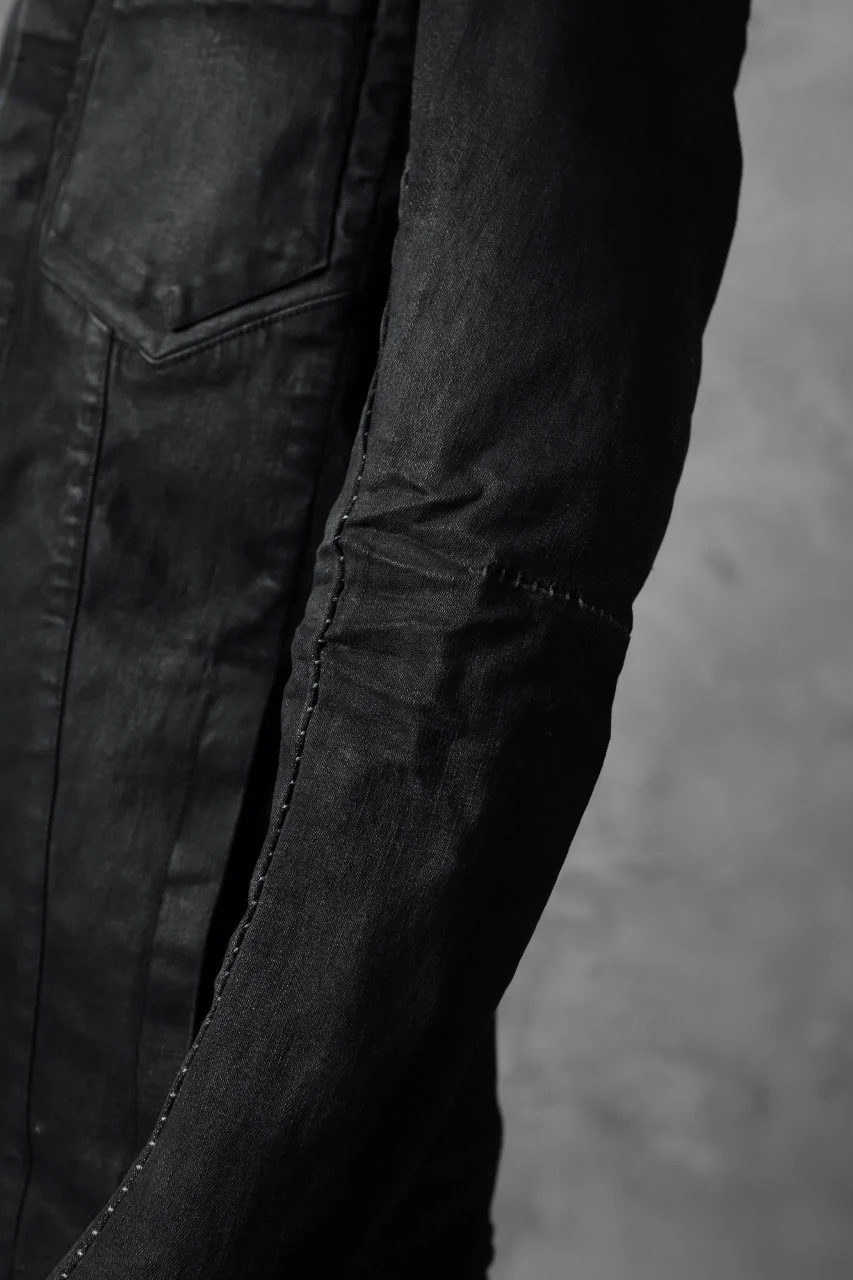 masnada EMBEDDED JEANS JACKET / DENIM ELASTICZZATO (BLACK) - Image 25