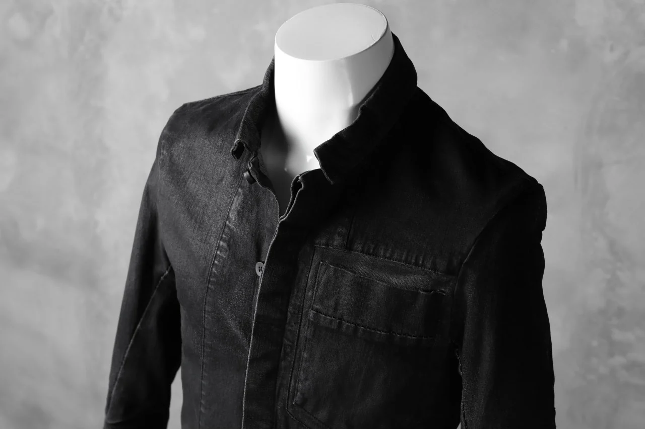 masnada EMBEDDED JEANS JACKET / DENIM ELASTICZZATO (BLACK) - Image 31